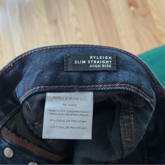 Veronica Beard Dark Night Ryleigh Slim Straight High Rise Blue Jeans EUC Sz 26/2 - Picture 5 of 7